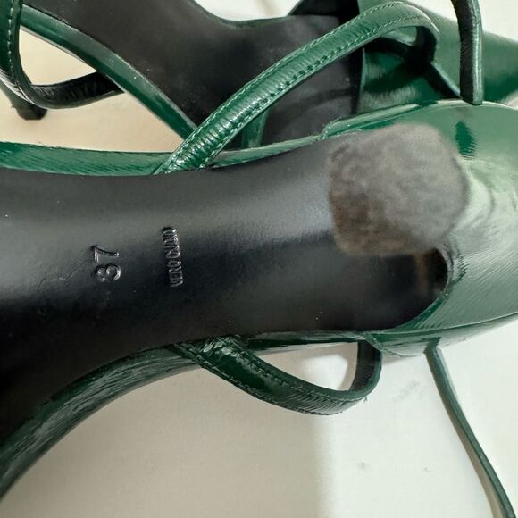 Alexander Wang Green Leather Slingback Ankle Strap Pumps Size 37 - Picture 10 of 15